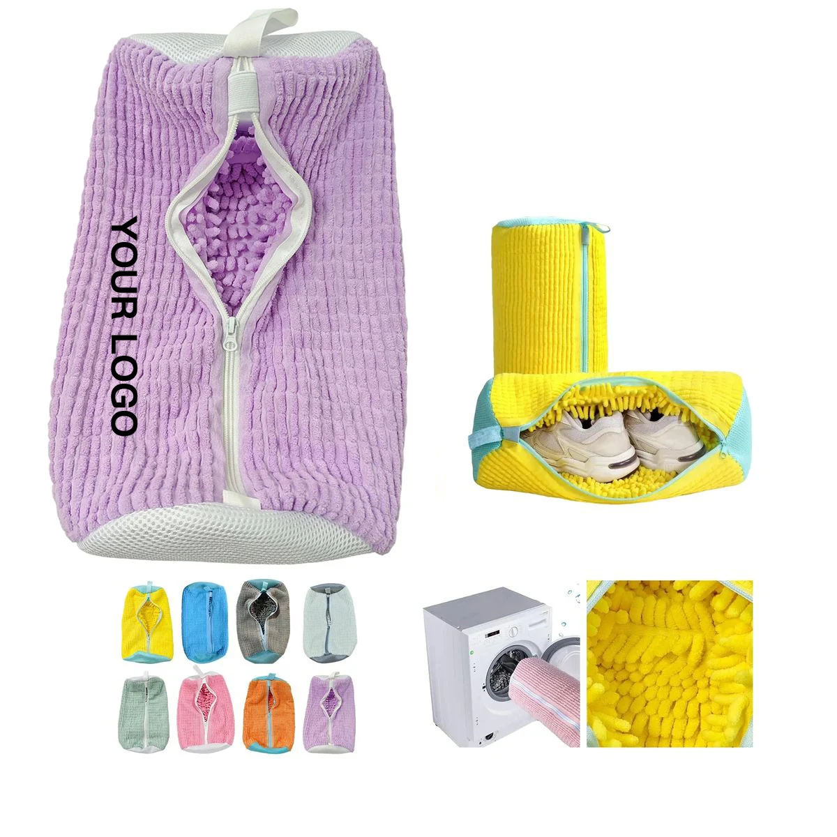 Machine Wash Shoe Pouch with Zipper Closure 1