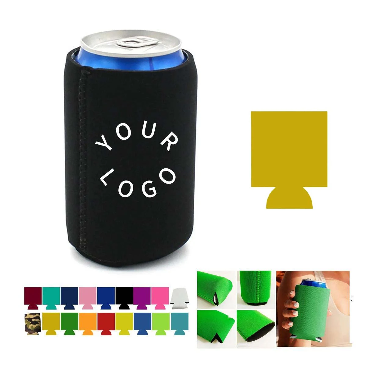 Durable Neoprene Can Holder for Drinks, custom koozie with logo imprint 1