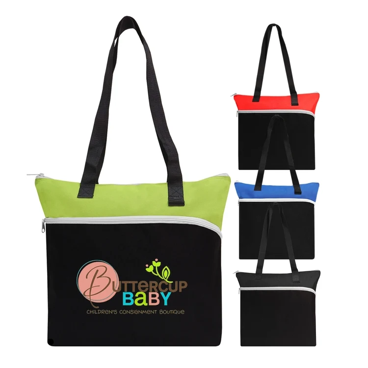 Large Front Zipper Tote 1