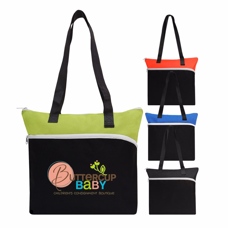 Large Front Zipper Tote