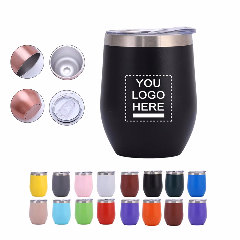 12oz Stainless Steel Wine Tumbler with Lid