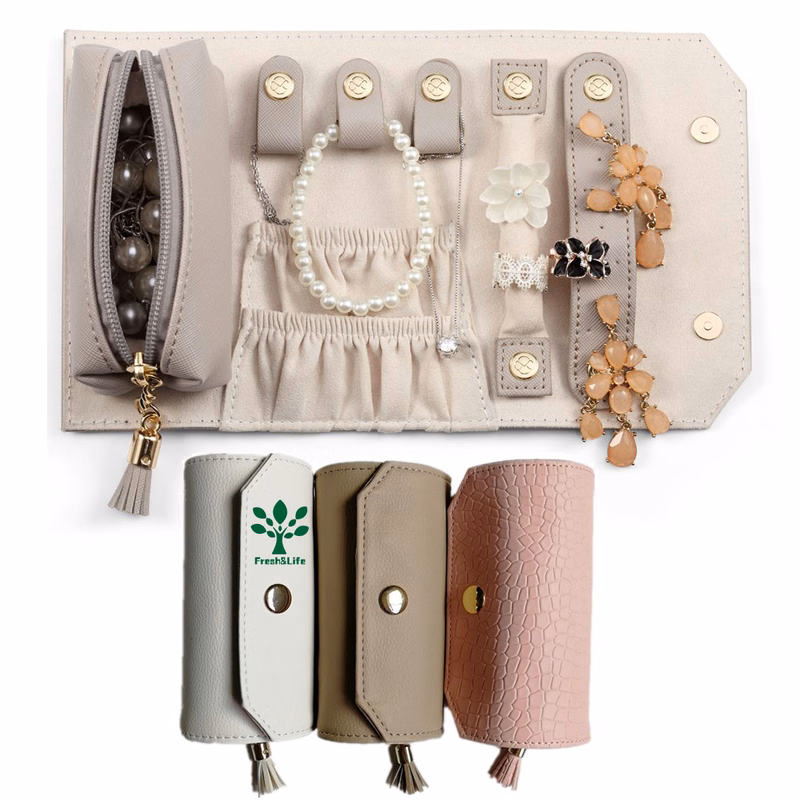 Small Travel Jewelry Roll Bag Organizer