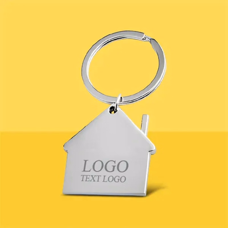 Custom House Shape Metal Key Tag
