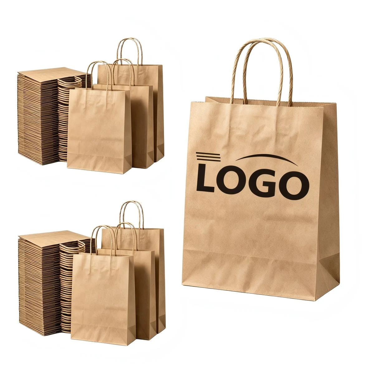 Large Square Base Kraft Paper Bag 1