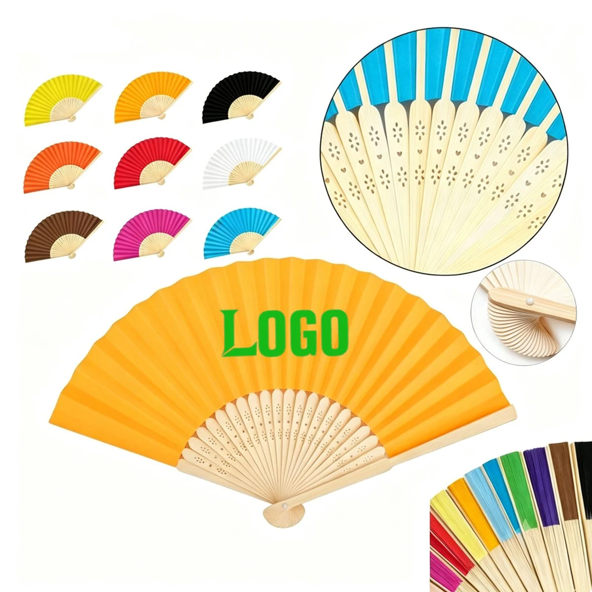 7" Folding Bamboo Hand Fan 1