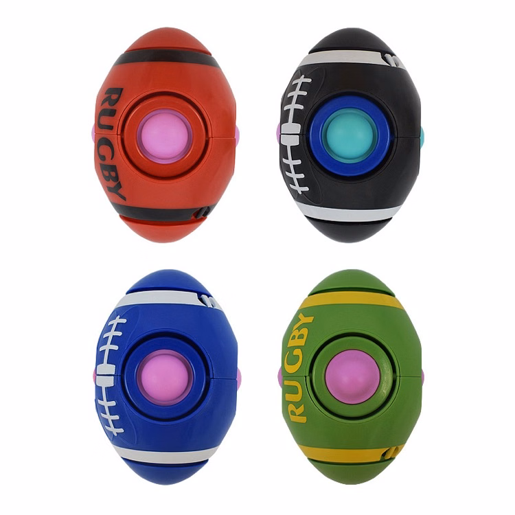 Rugby Rotating Gyro Push Pop It Fidget Toy