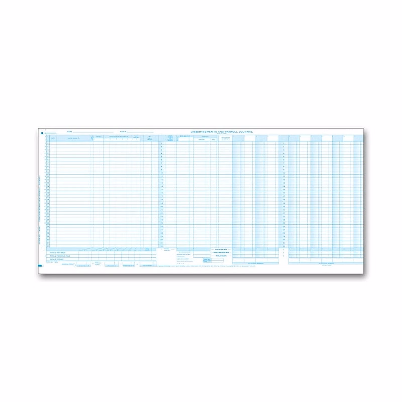 Payroll and disbursement maximum columns journal