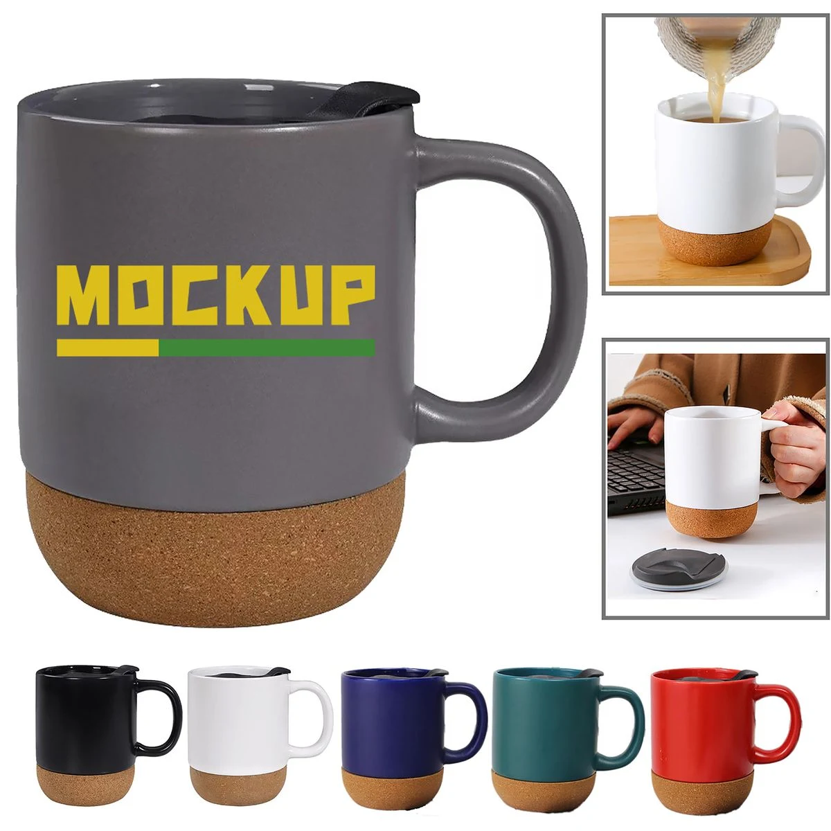 12 oz. Ceramic Mug with Cork Base 1