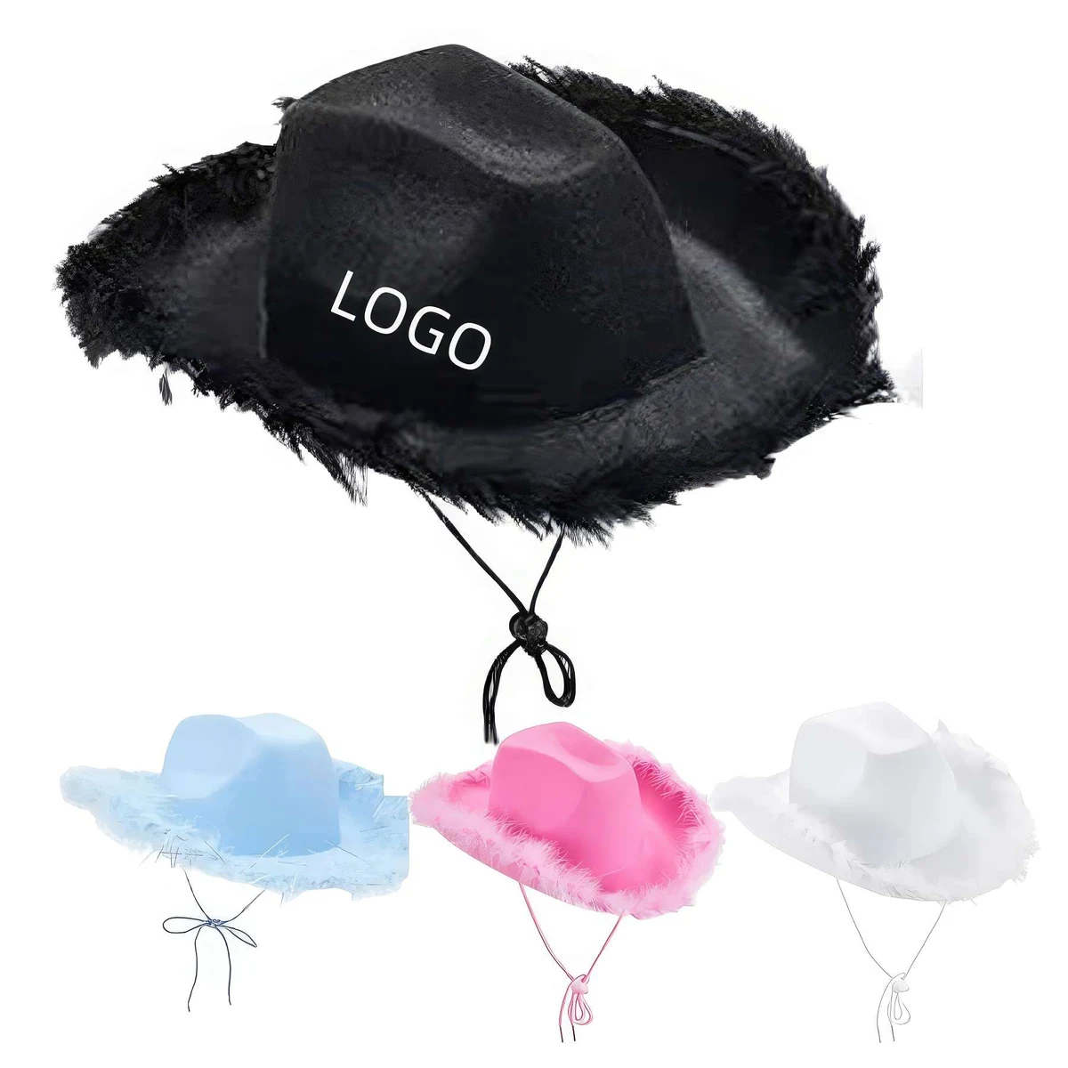 Pink Cowboy Hat with Boa 1