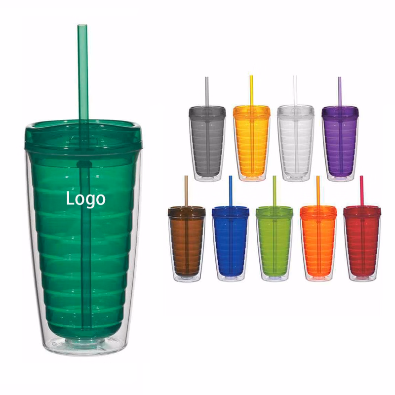Double Wall Tumbler with Lid and Straw