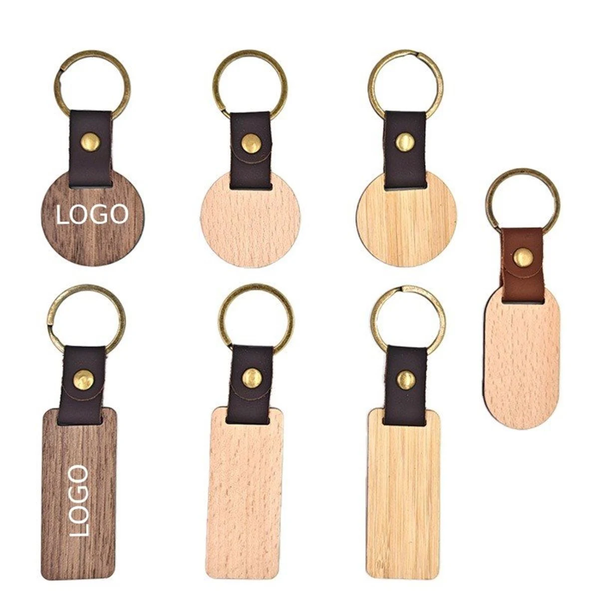 Personalized Wood Keychain with Logo 1