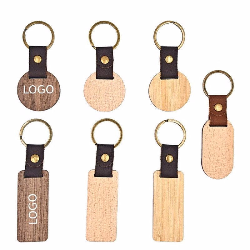 Personalized Wood Keychain with Logo