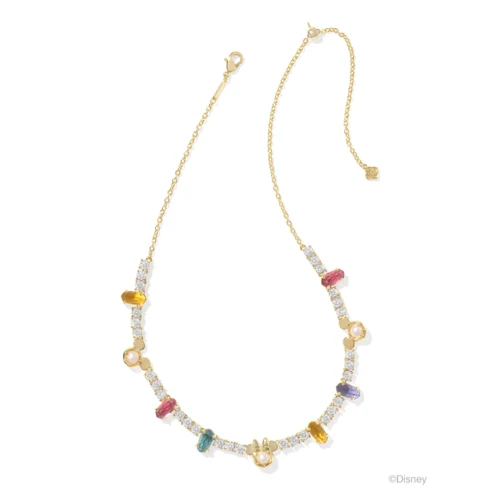 Kendra Scott Disney Gold Mickey and Minnie Mouse Tennis Necklace in Multi Mix 1