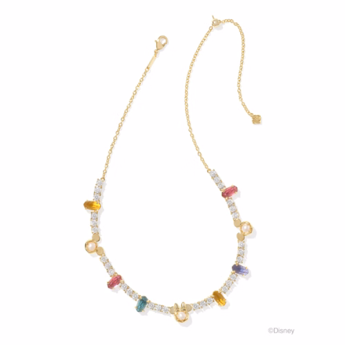 Kendra Scott Disney Gold Mickey and Minnie Mouse Tennis Necklace in Multi Mix
