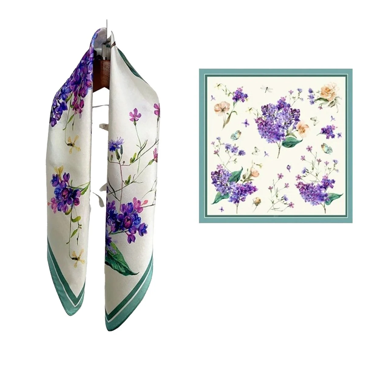 Floral Silk Square Scarf 1