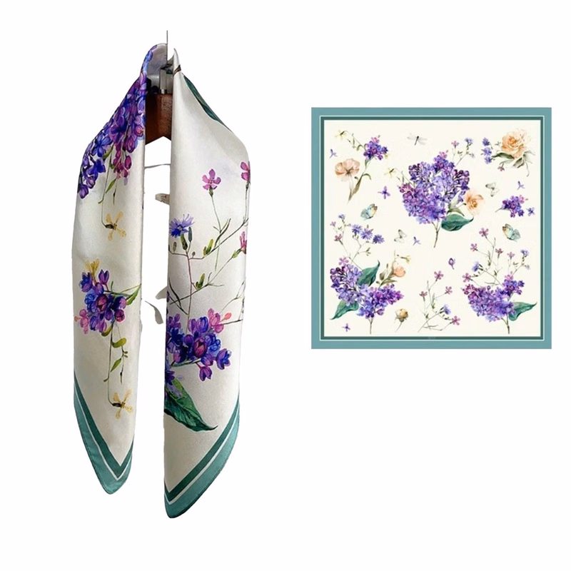Floral Silk Square Scarf