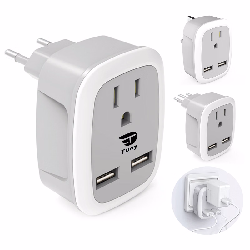 International Power Plug with 2 USB, Type C Outlet