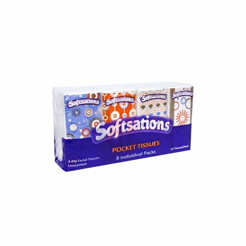 Pocket Facial Tissues Packs - 10 Tissues Per Pack