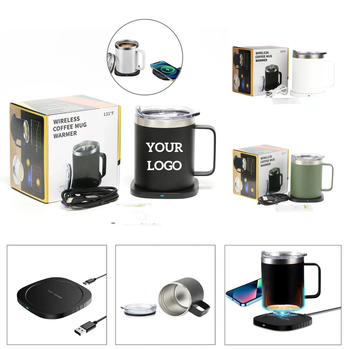 11oz Smart Self Heating Coffee Mug with 15W Wireless Charger 1