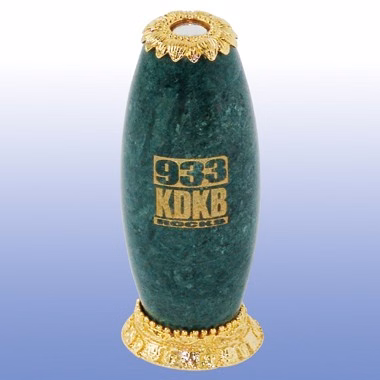 GREEN MARBLE KALEIDOSCOPE ACCENT W/ GOLD EYE PIECE