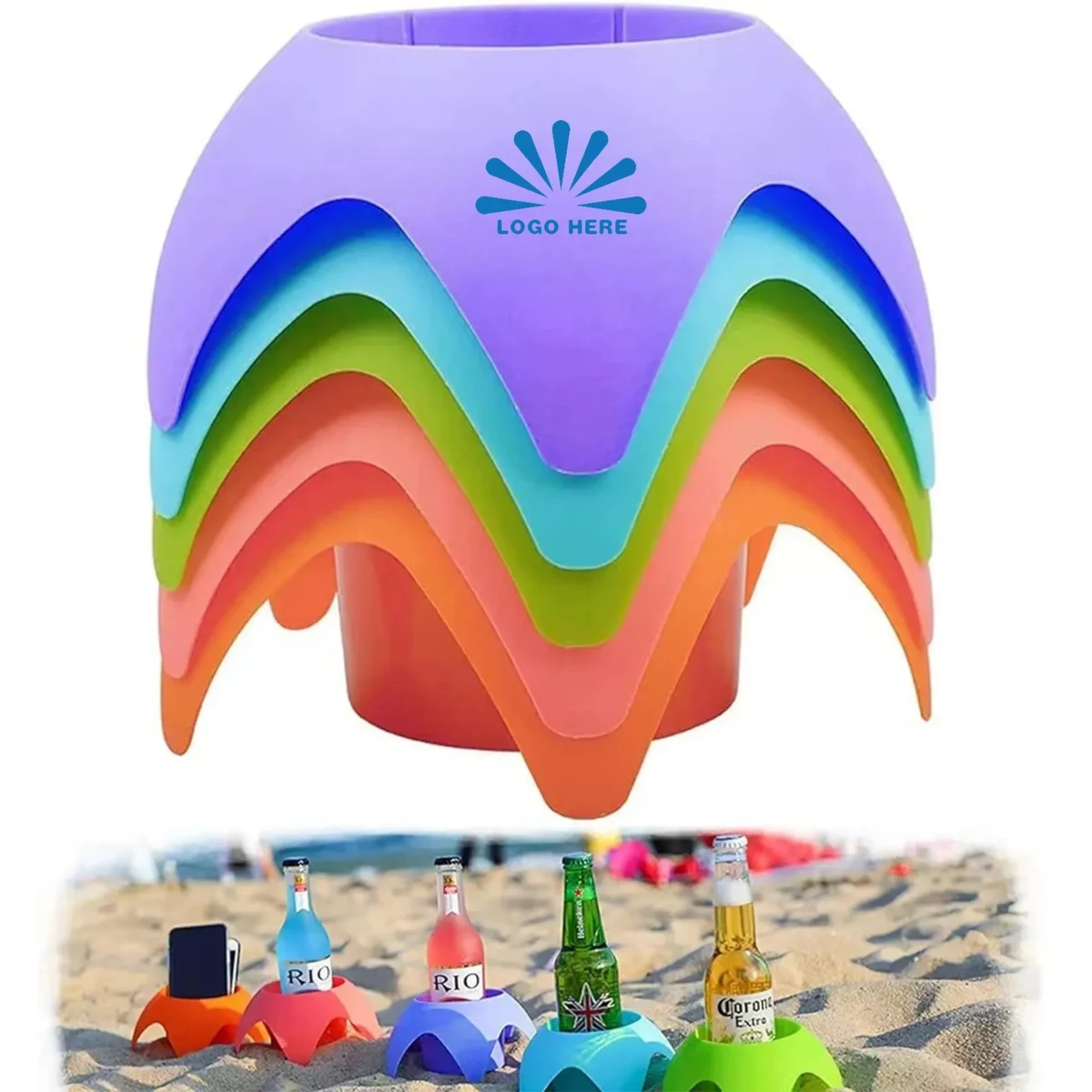 Creative Beach Sand Coasters Drink Cup Phone Holders 1