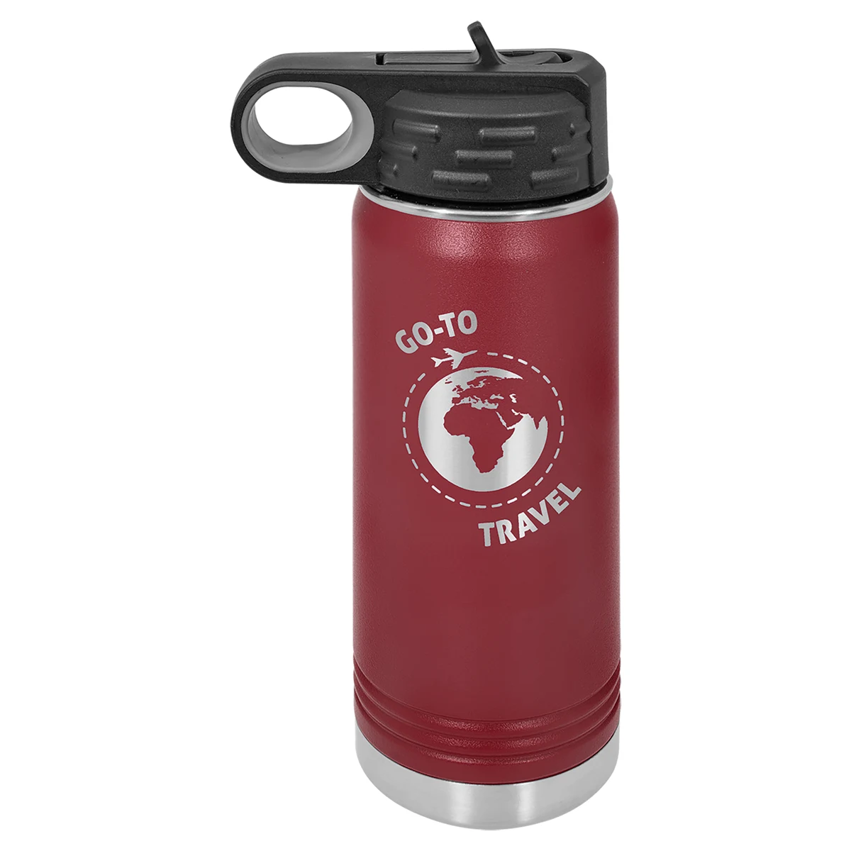 Polar Camel 20 oz. Maroon Water Bottle, custom water bottle with logo imprint 1