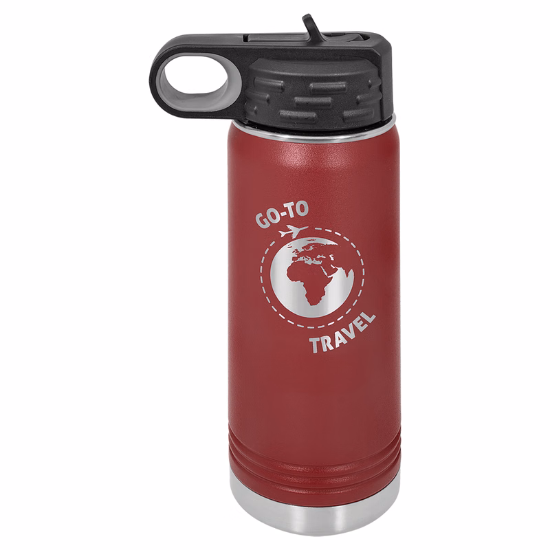 Polar Camel 20 oz. Maroon Water Bottle