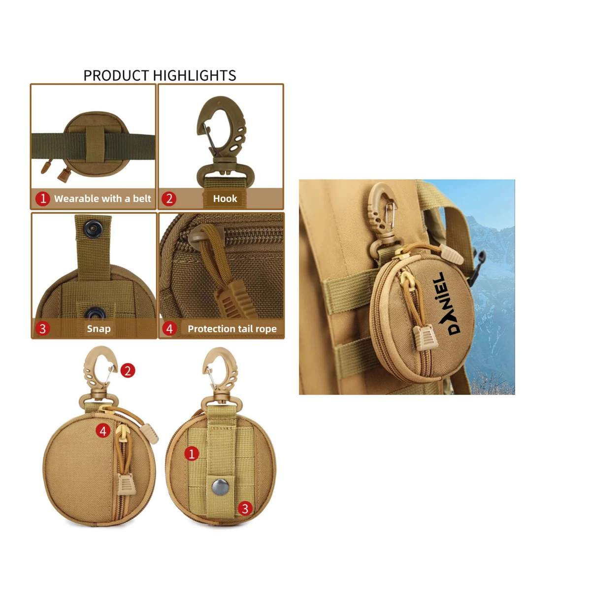 Outdoor Mountain Climbing And Hiking Key Pouch 1