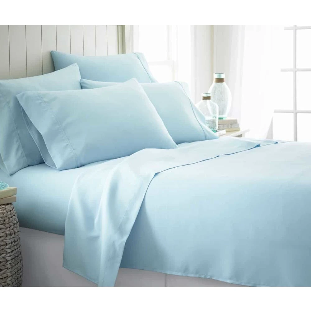 Microfiber Bed Sheets - Aqua Twin XL 4 Piece Set, promotional household item with logo imprint 1