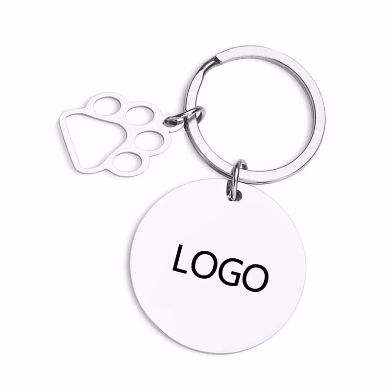 Stainless Steel Key Chain With Pet Pendant