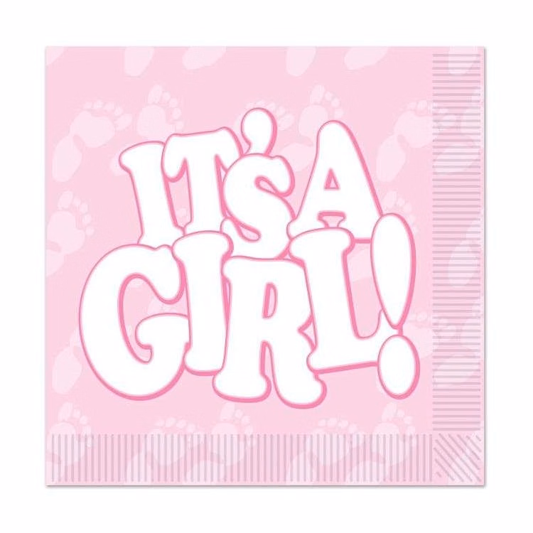 It's a Girl Beverage Napkins 16 Count