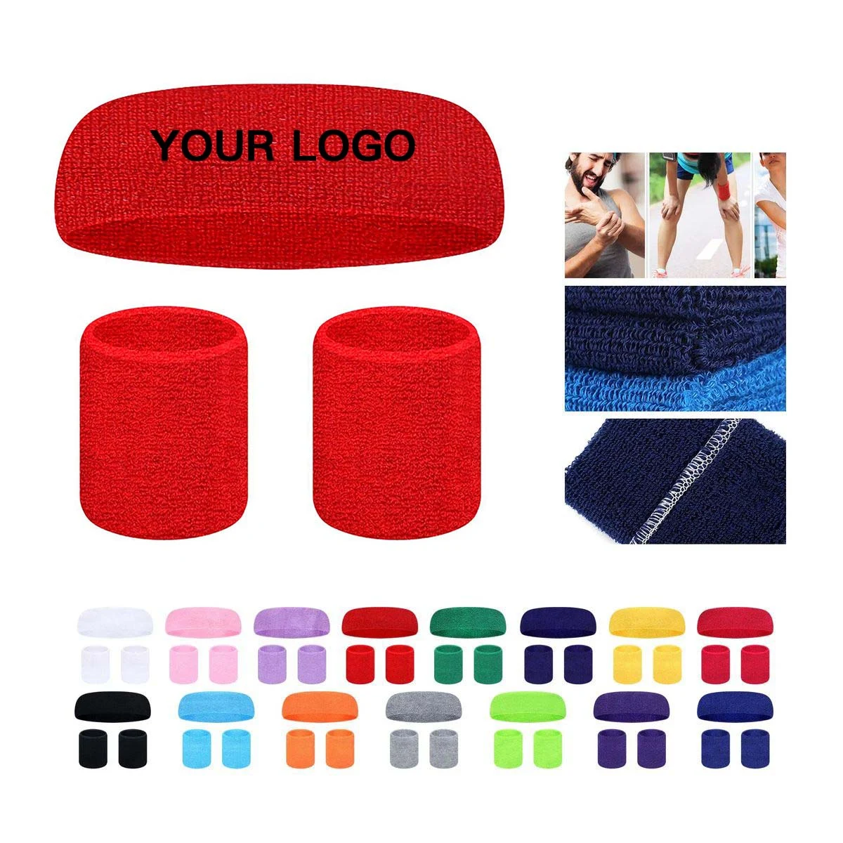 Sports Headband and Wrist Guard Set for Workouts 1