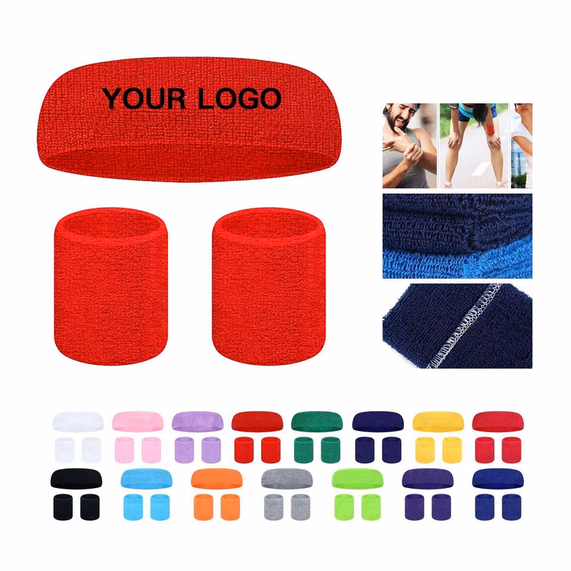 Sports Headband and Wrist Guard Set for Workouts