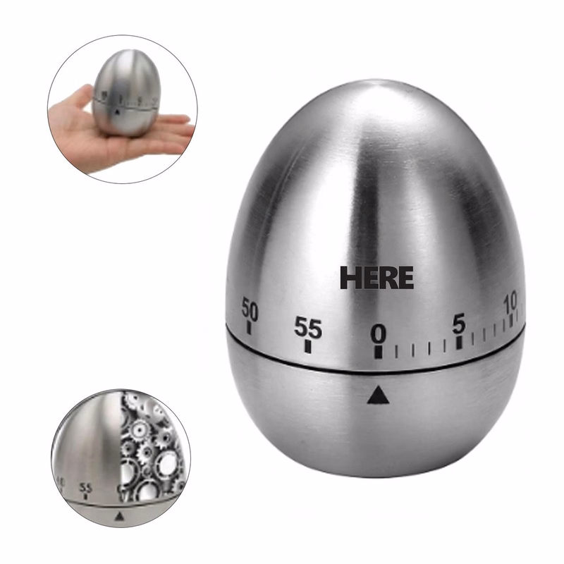 Stainless Steel Egg Shape Mechanical Cooking Timer