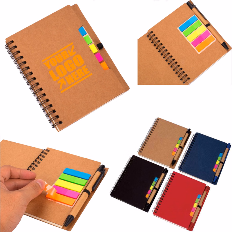 A5 Foldable Notepad With Pen, Sticky Notes And