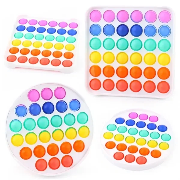 Custom Rainbow Silicone Pop It Fidget Toy Square — Sensory Stress Relief Giveaway 1