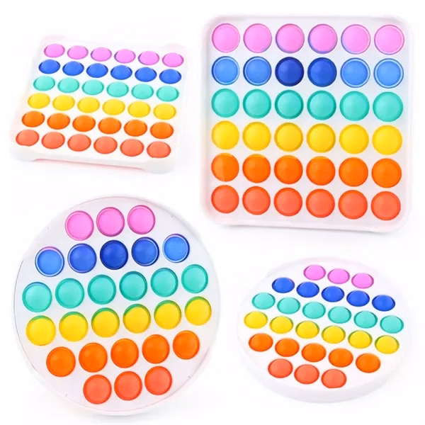 Custom Rainbow Silicone Pop It Fidget Toy Square — Sensory Stress Relief Giveaway