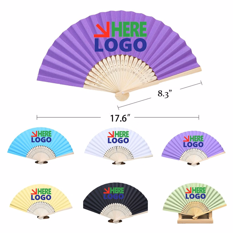 Logo Printed Bamboo Foldable Hand Fans