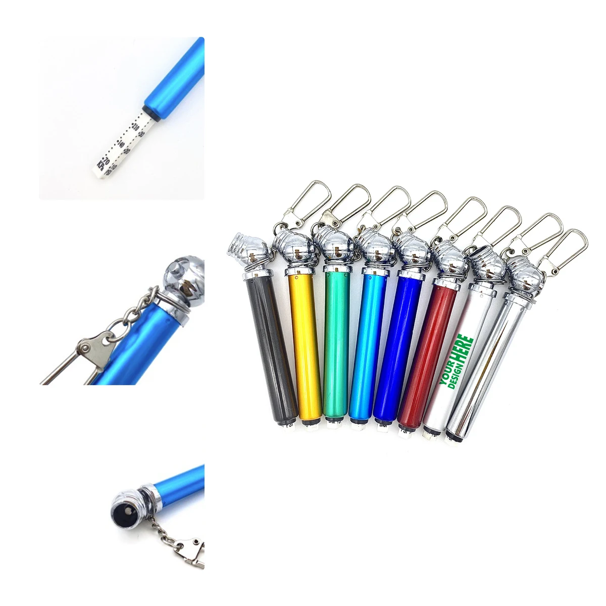 MOQ 50 Mini Tire Pressure Gauge Keychain 1