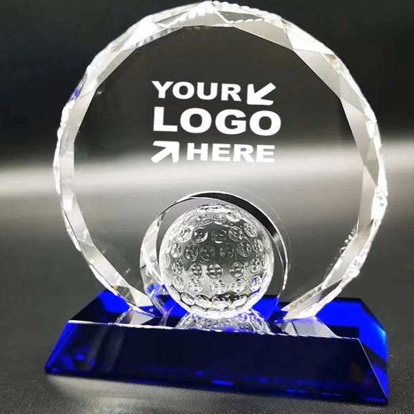 Crystal Sports Events Golf Trophy