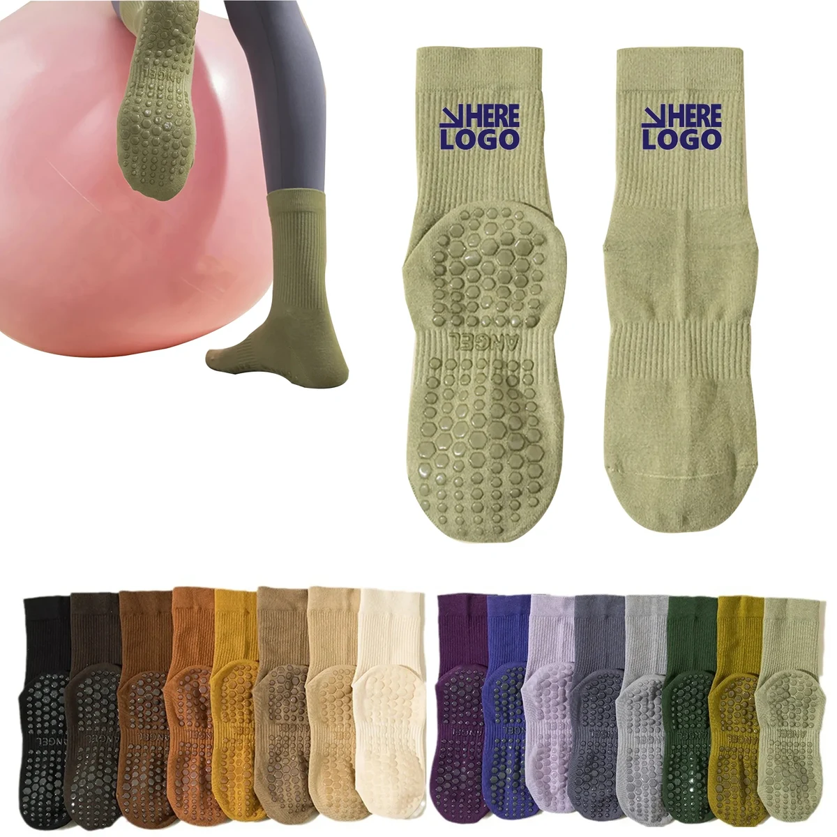 Non-Slip Silicone Indoor Pilates Yoga Mid-Tube Socks 1
