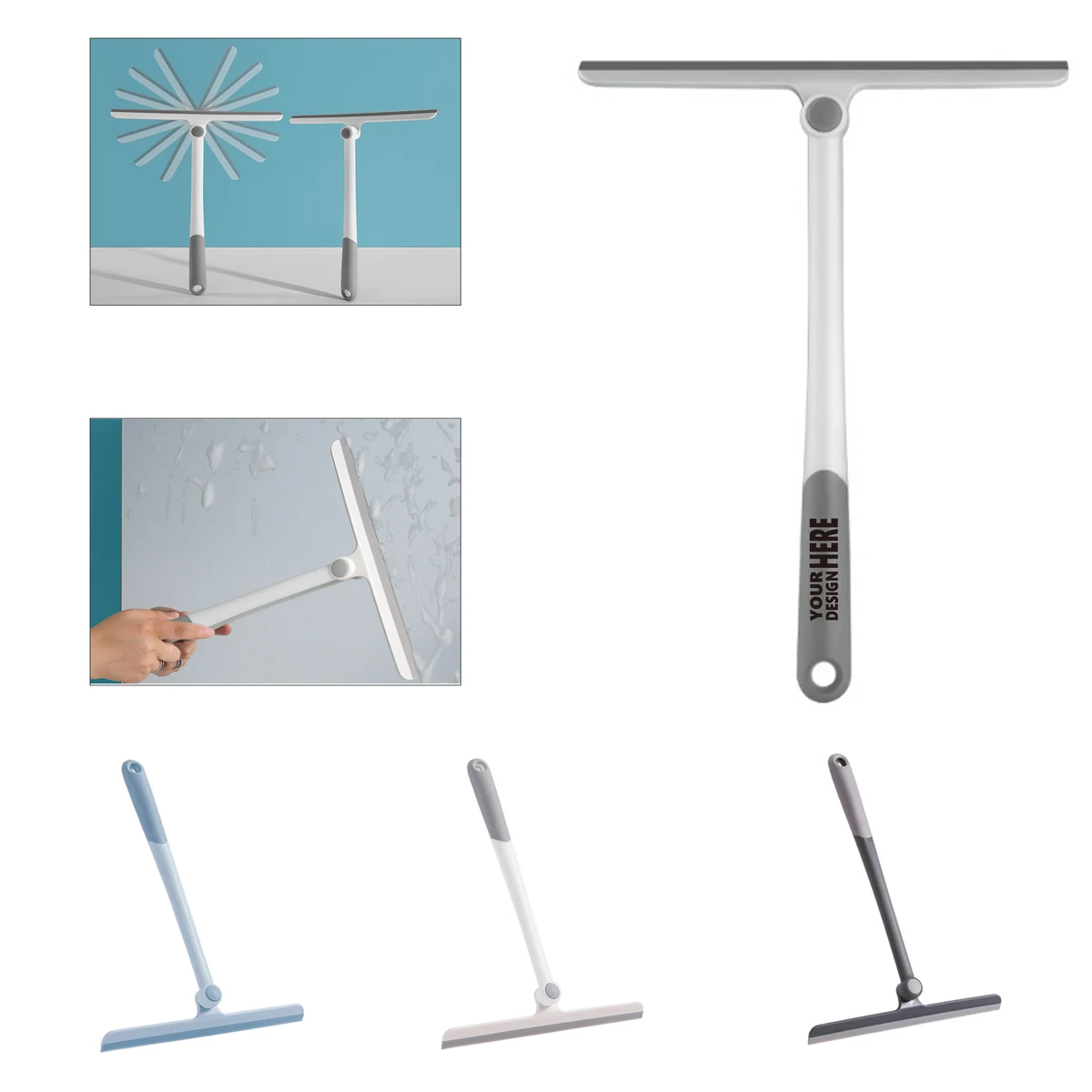 Silicone Shower Squeegee - Non-Slip & Glass Window Compatible 1