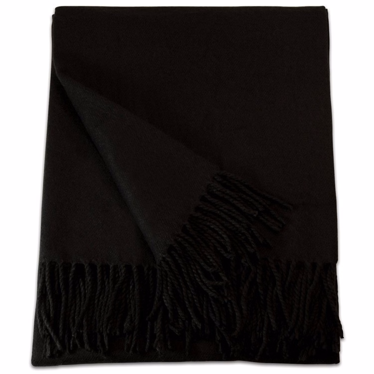 Black Acrylic Throw Blanket