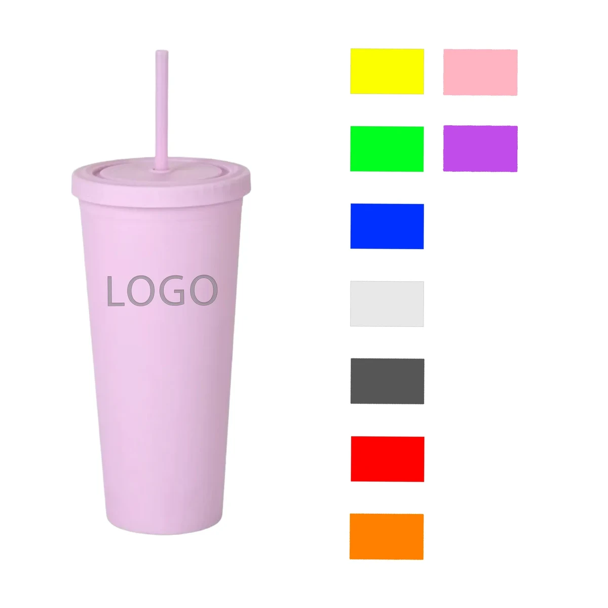 MOQ 50 Pcs 24oz Plastic Straw Cup 1
