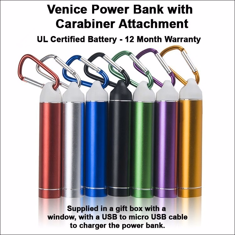 Venice Power Bank with a Carabiner 2600 mAh