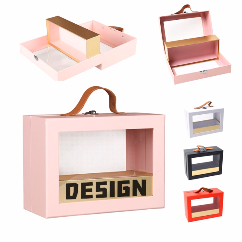 MOQ 50 9"x6"x4" Large Square Gift Box With Clear Window