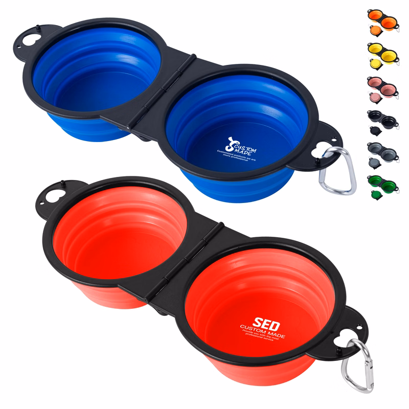 Outdoor Collapsible 20OZ 2-In-1 Foldable TPE Pet Bowl