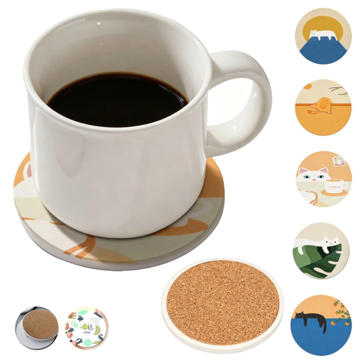 Diatom Mud Cork Drink Coasters 1