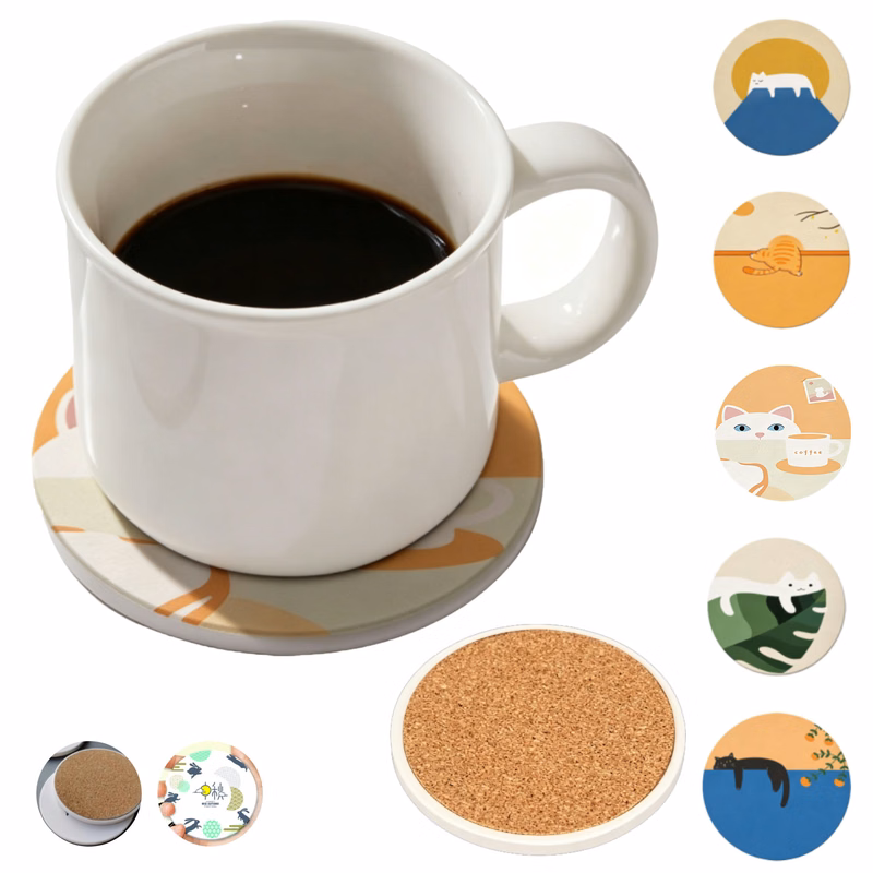 Diatom Mud Cork Drink Coasters