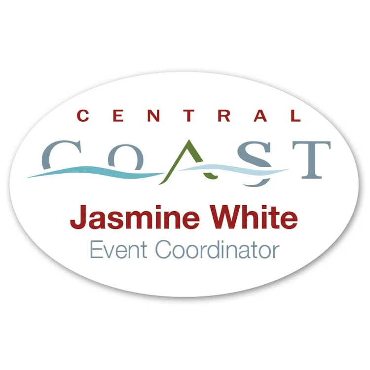 Laminated Personalized Name Badge (1.5"x2.375") Oval 1